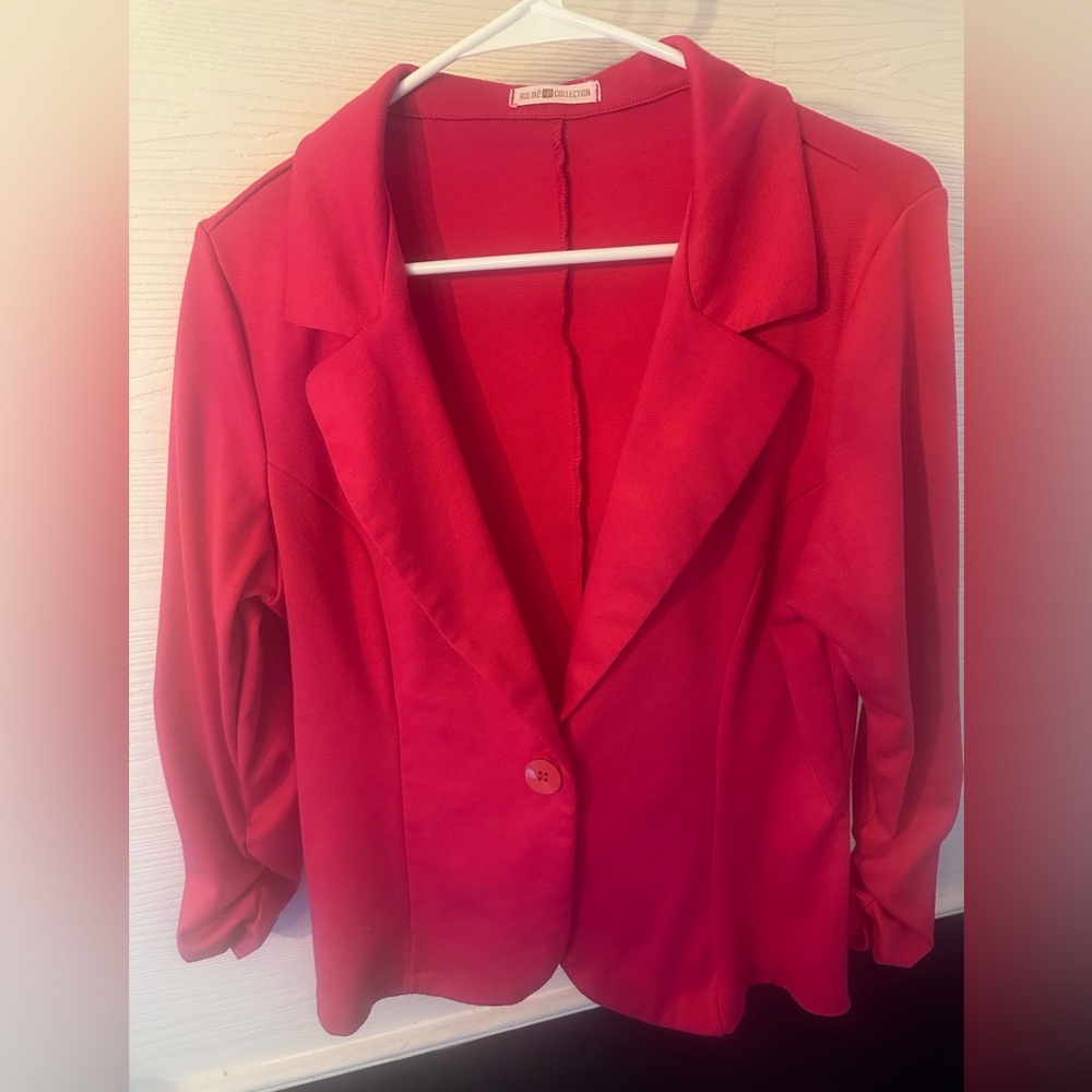 Hot Pink Blazer with Button Closure
